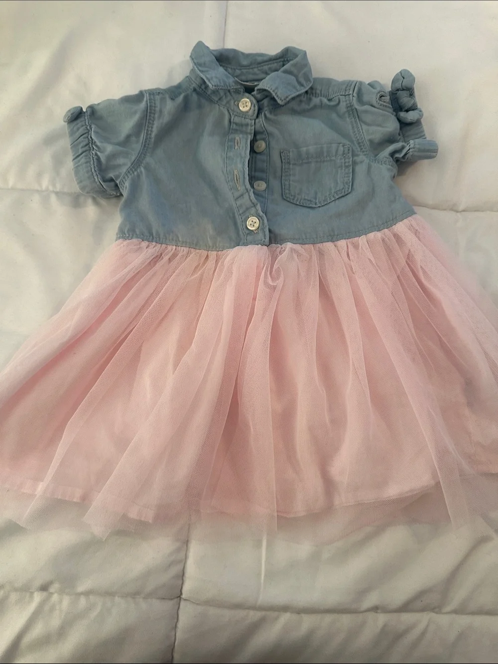 OshKosh B'gosh Light Blue Denim Top with Pink Tulle Skirt